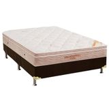 Cama Box Casal Colchao Espuma Ortobom Superpocket Apollo Viscomemory Box Suede Brown 138x188