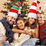 2 Peças Listradas Chapéus De Natal, Chapéu De Elfo De Papai Noel (tamanho Único)