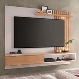 Rack Com Painel Suspenso Tocantins 180 Cm Para Tv De Até 60 - Off White/freijó