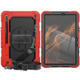 Silicone + Pc Case Para Samsung Galaxy Tab S8 11 Polegadas (vermelho + Bla
