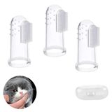 Pet Laticínios Transparentes Escova De Dentes De Dedo Branco Para Cães E C