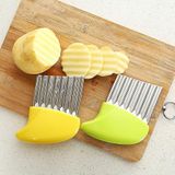 4pcs Aço Inoxidável Enrugamento Corte Batata Fatiador Batata Chip W