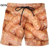 Moda Masculina Food Print Shorts Streetwear =(s)