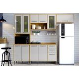 Cozinha Modulada Completa Austria 4 Pecas 1 Paneleiro 2 Armarios 1 Balcao C4p144 Cinamomo Off White Valdemoveis