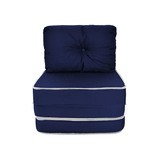 Puff 3 Em 1 Poltrona Sofá Cama -  Azul