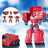 Vermelho E Transformando 5 Em 1 Brinquedo Carro Robô (17cm)