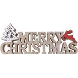 Decoração De Mesa De Madeira Merry Sign Figurine Led Ornament