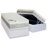 Cama Box Bau Solteiro Colchao Molas Castor Pocket Eurotop Summer Amp Winter Base Ctc Courano White 88x188