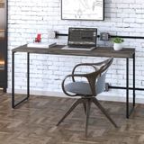 Escrivaninha Dynamica Industrial 135 Cm - Carvalho Dark/preto