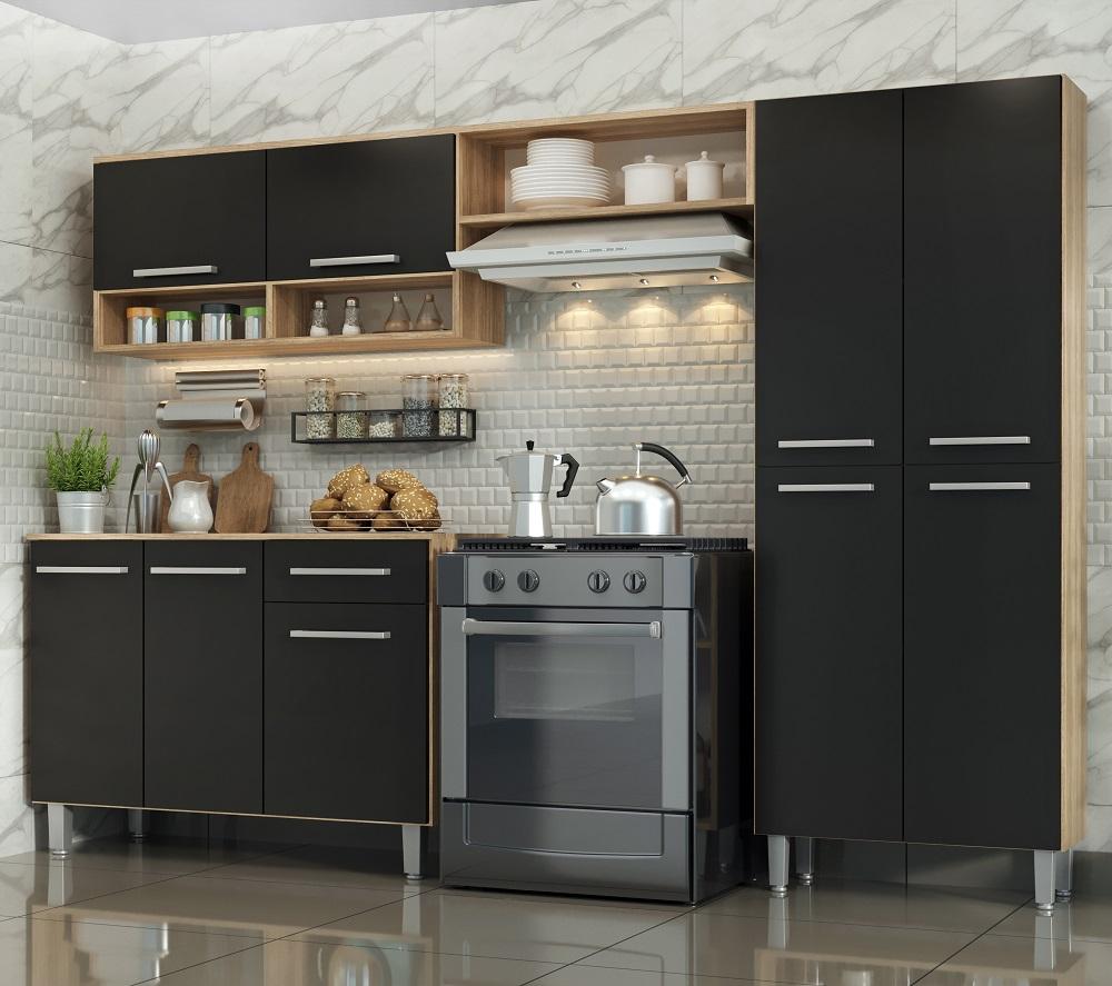 Armário Cozinha Estrela 9 Portas 1 Gav C/ Balcão  Teka/onix