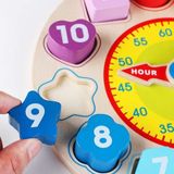 Forma De Madeira Color Clock Puzzle-ensinando O Tempo De Classificação Número