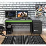 Kit Gamer B29 Com Mesa E Gaveteiro - Preto/verde