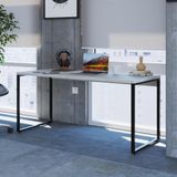 Mesa De Escritório Industrial Kuadra 150 Cm - Branco/preto