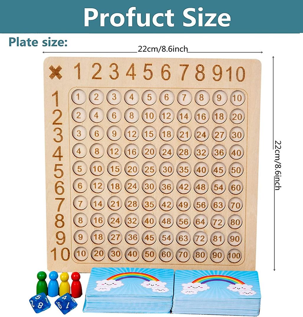 Jogo de Tabuleiro de Madeira para Multiplicação Montessori