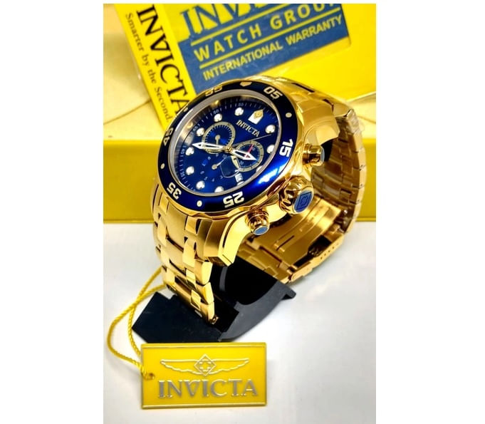 Relógio Invicta Pro Diver 0073  Cor:dourado+azul,tamanho:48,gênero:masculino