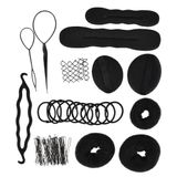 Ferramentas De Cabelo Conjunto 8 Em 1 Trança Preta