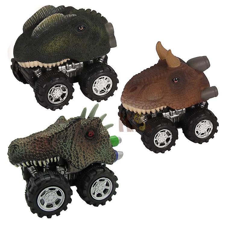 3pcs Dinossauro Aleatório Puxar Para Trás Carro Dinossauro Brinquedo Carro Crianças