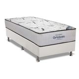 Cama Box Solteiro Colchao Espuma Ortobom High Foam Base Crc Courano White 88x188