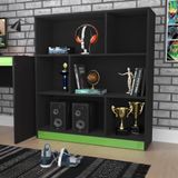 Estante Gamer Com 6 Nichos B25 - Preto/verde