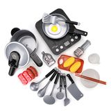 24pcs Criança Jogar Papel Brinquedo Plástico Cozinha Utensílios De Cozinha Para