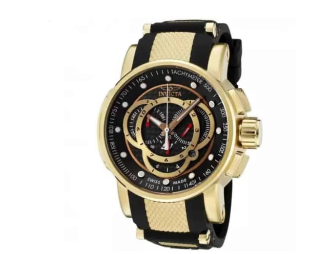 Relogio Invicta 0896 Rally S1  cor:dourado+preto,tamanho:48mm,gênero:masculino