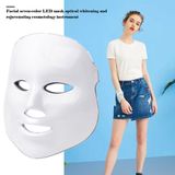 7 Cor Led Máscara Facial Fóton Terapia Máquina Acne Pescoço Mas