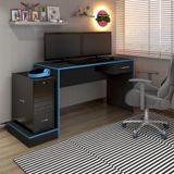 Mesa Gamer Com 1 Gaveta E Suporte De Cpu Multimóveis Cr25205 Preta/azul