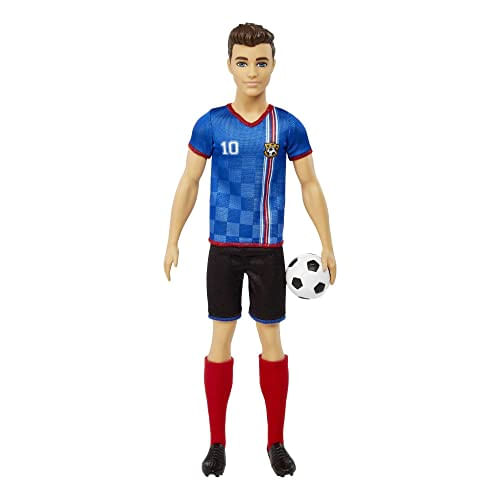 Boneco De Futebol Ken 10 Com Uniforme Colorido, Bola, Chuteiras E Meias Altas - Presente Esportivo Incrível Para +3 Anos