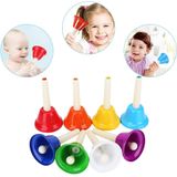8 Notas Colorido Metal Mão Bell Crianças Handbells Set Musical I