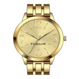 Kit Relógio Feminino Tuguir Analógico Tg148  Dourado Com Colar