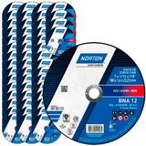 Disco de Corte para Metal e Inox 7 POL x 1,6 MM BNA 12 Kit 50 Peças NORTON
