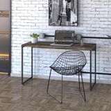 Escrivaninha Dynamica Industrial 120 Cm - Carvalho Dark/preto