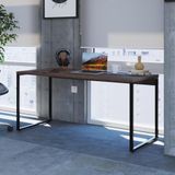 Mesa De Escritório Industrial Kuadra 150 Cm - Nogal/preto