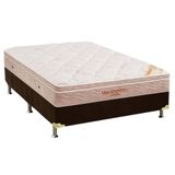 Cama Box Casal Colchao Espuma Ortobom Apollo Viscomemory Box Suede Brown 138x188