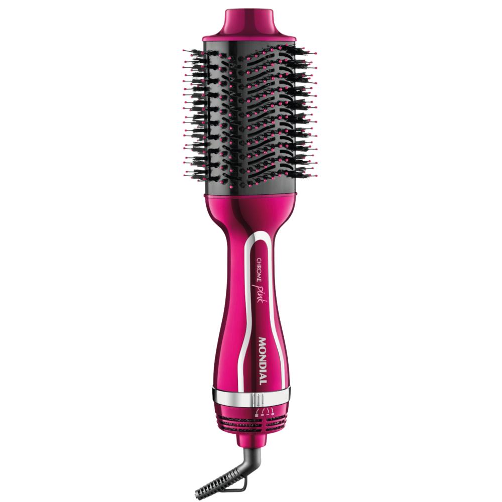 Escova Secadora Chrome Pink Mondial, 1200W, Revestimento Cerâmico, Cabo Giratório 360 - ES-04