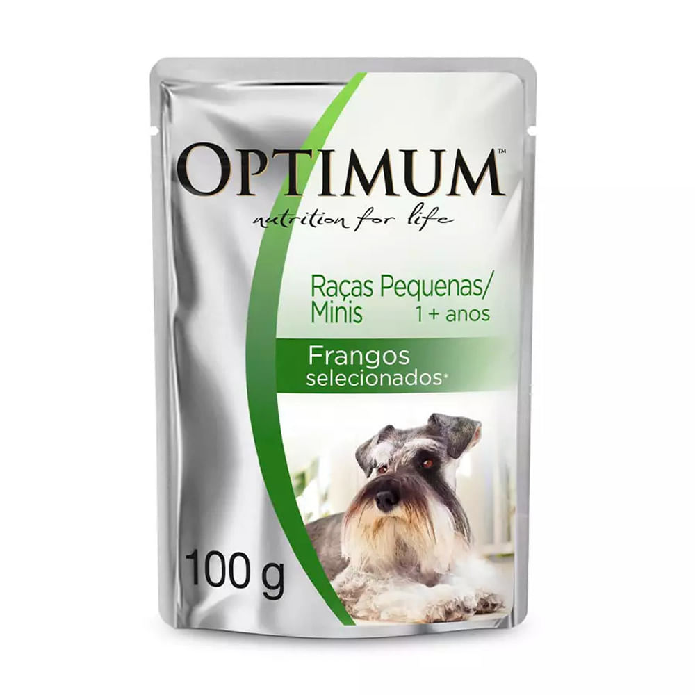 Ração Umida Optimum Sachê  Cães Ad Raças Peq Frango - 100g