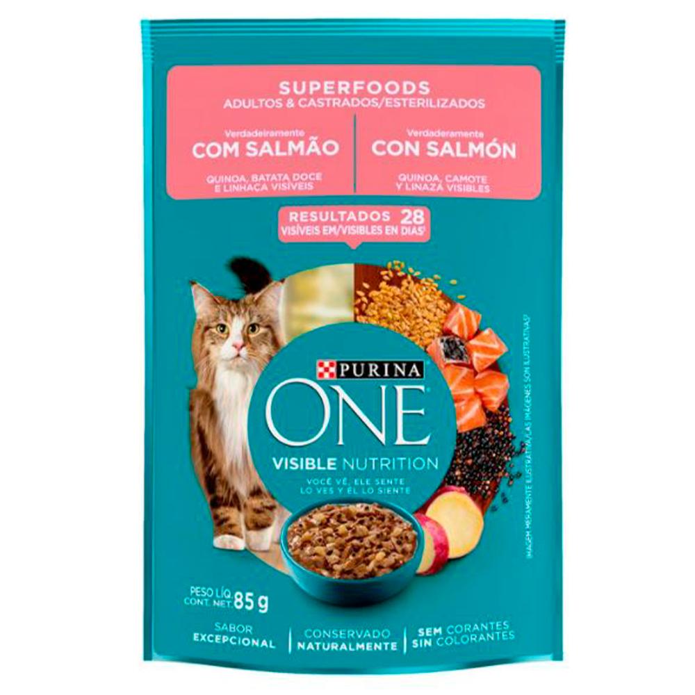 Ração Úmida Nestlé Purina One Salmão Para Gatos Adultos E Castrados - 85 G