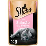 Ração Úmida Sheba Sachê Cortes Selecionados Sabor Salmão Ao Molho Para Gatos Adultos - 85 G