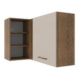 Armário Aéreo De Canto 1 Porta Para Linha De 60 Cm De Profundidade Rustic/crema Agata Madesa