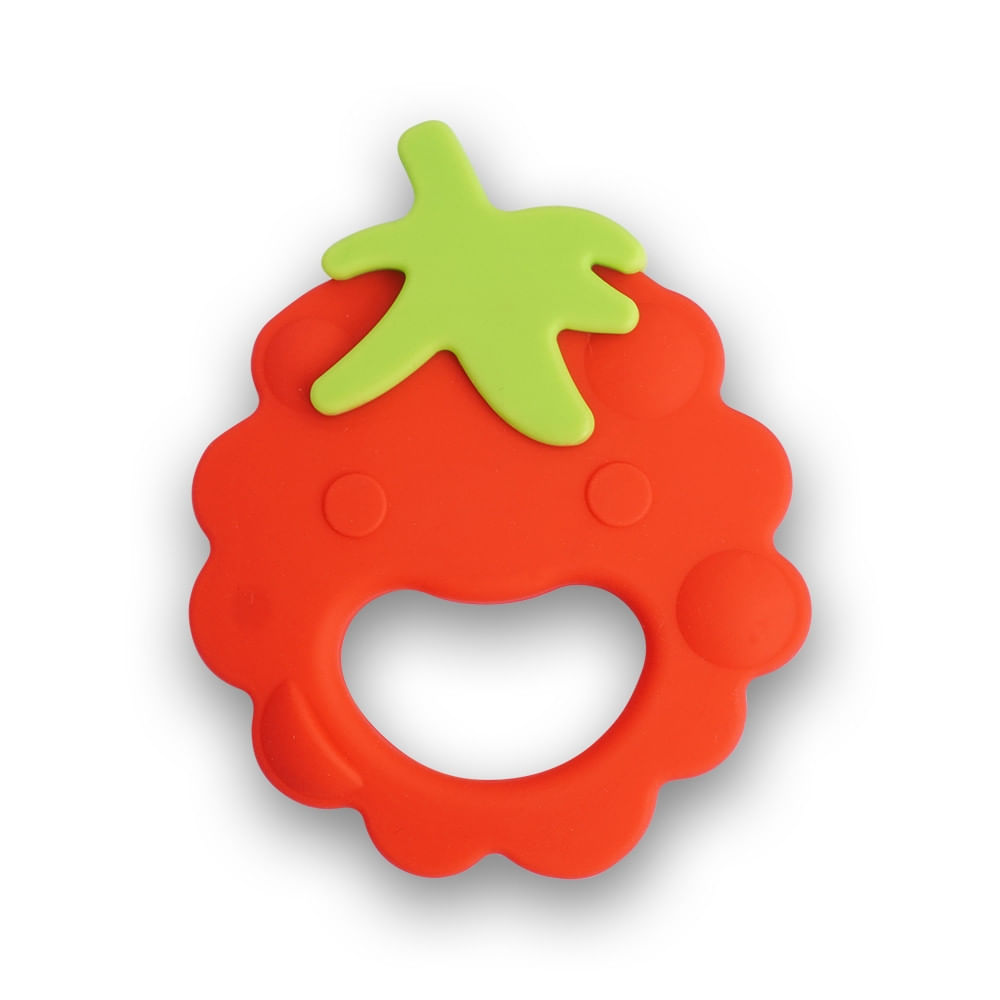 Mordedor De Silicone Funny Fruit Morango Multikidsbaby - Bb1232