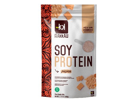 Kit 2x: Soy Protein Paçoca Vegana Rakkau 600g