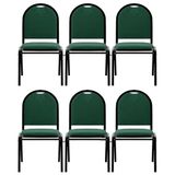 Kit 6 Cadeiras Hoteleiras Auditório Empilhável Linho M23 Verde - Mpozenato