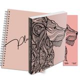 Kit Leão Rosa - Planner Capa Lisa + Bíblia Brochura NAA + Marca Página