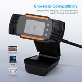 Hd Usb Webcam 480/720/1080p Com Microfone, Wid De 180 Graus
