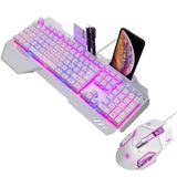 Kit Mouse E Teclado Gamer Led Light Com Celular Preto