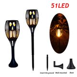 1pcs 51led Energia Solar Luz Do Jardim Cintilante Lâmpada De Chama Wa