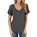 Casual Fashion Mulher Manga Curta T-shirt S