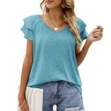 Casual Fashion Mulher Manga Curta T-shirt S