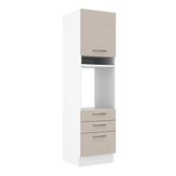 Torre Quente 60 Cm 1 Porta 3 Gavetas Branco/crema Agata Madesa