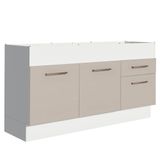 Balcão De Pia 150 Cm 2 Portas E 2 Gavetas (sem Tampo E Pia) Branco/crema Agata Madesa